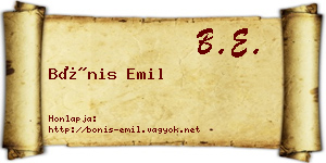 Bónis Emil névjegykártya