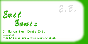 emil bonis business card