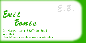 emil bonis business card